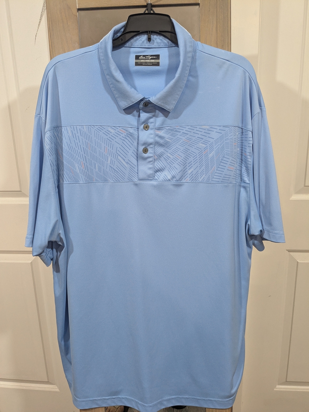 Hogan Light Blue Men's Polo with Subtle Textured Chest